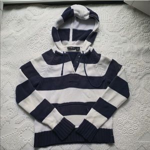 Polo Ralph Lauren Navy and White Hooded Sweater